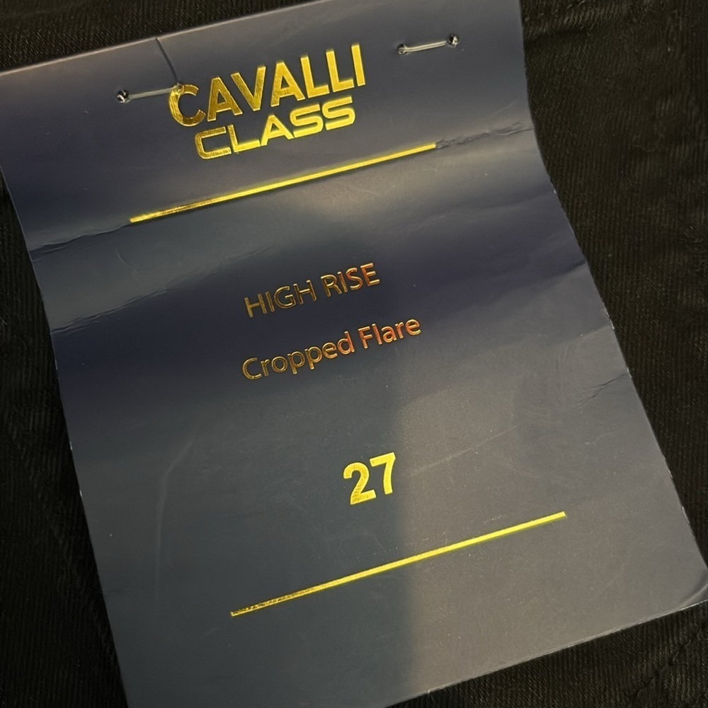 Cavalli Class Black High Rise Flare Jeans - Picture 6 of 11